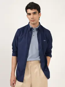 Andamen Men Premium Button-Down Collar Solid Cotton Slim Fit Casual Shirt