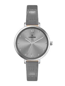 L LOGUES Women Brass Dial & Leather Straps Analogue Watch L E-685 SL-27