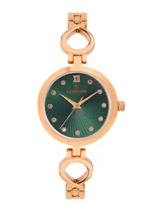 L LOGUES Women Brass Dial & Bracelet Style Straps Analogue Watch L E-708 WM-10