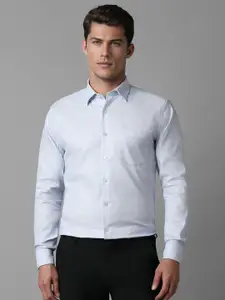 Louis Philippe Men Spread Collar Striped Cotton Slim Fit Formal Shirt