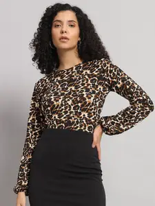 Dream Beauty Fashion Women Animal Printed Round Neck Top