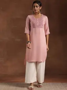 Libas Floral Yoke Design Floral Straight Kurta