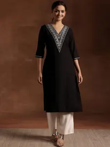 Libas Floral Yoke Design Straight Kurta