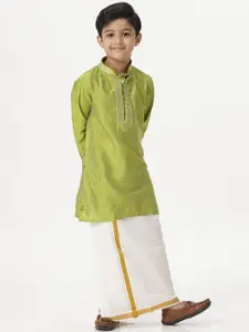 Ramraj Boys Embellished Kurta With Dhoti