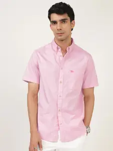 Andamen Men Premium Button-Down Collar Solid Cotton Slim Fit Casual Shirt