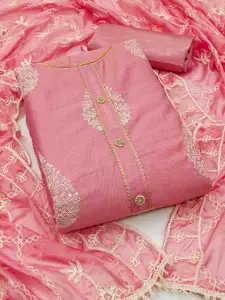 KIMISHA Floral Embroidered Sequinned Unstitched Dress Material