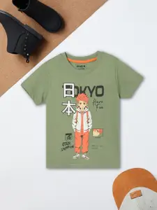 max Boys Graphic Printed Round Neck Cotton T-shirt