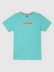 max Boys Typography Printed Round Neck Cotton T-shirt