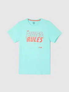 max Boys Typography Printed Round Neck Cotton T-shirt