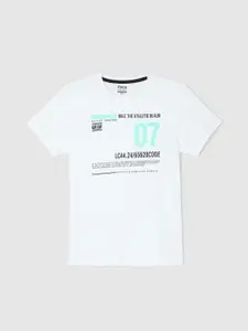 max Boys Typography Printed Round Neck Cotton T-shirt