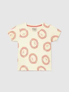 max Boys Conversational Printed Round Neck Cotton T-shirt