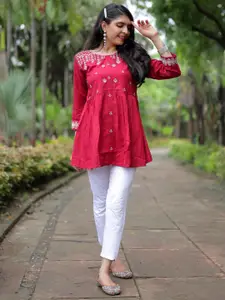 KALINI Ethnic Motifs Embroidered Kurti