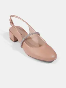 LEMON & PEPPER Embellished Block Heel Mules