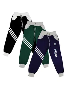 BAESD Boy Pack Of 3 ColourBlocked Mid-Rise Joggers