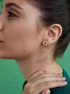 MINUTIAE Gold Plated Circular Kundan Studs