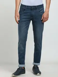 Turtle Men Narrow Tapered Fit Mid-Rise Light Fade Stretchable Jeans