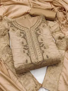 KIMISHA Beads & Stones Floral Embroidered Unstitched Dress Material