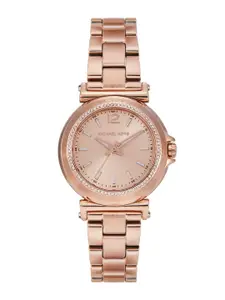 Michael Kors Women Embellished Dial & Stainless Steel Straps Analogue Watch AK_MK7491