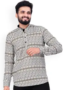 Valencia Fashion Geometric Printed Mandarin Collar Kurta