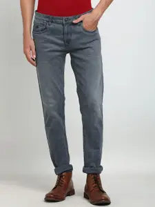 Turtle Men Narrow Tapered Fit Mid-Rise Light Fade Stretchable Jeans