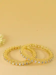 LAVAZZA Set Of 2 Zircon Diamond Studded Bangles