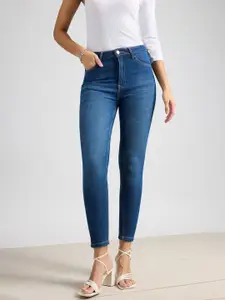 FREAKINS Women Cotton Skinny Fit High-Rise Light Fade Stretchable Jeans