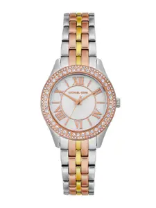 Michael Kors Women Embellished Dial & Stainless Steel Straps Analogue Watch AK_MK4846