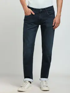 Turtle Men Narrow Tapered Fit Mid-Rise Light Fade Stretchable Jeans