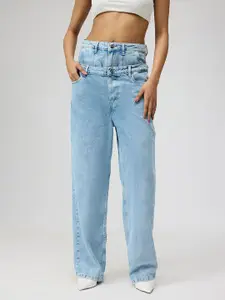 FREAKINS Women Cotton Straight Fit High-Rise Jeans