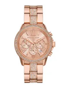 Michael Kors Women Embellished Dial & Stainless Steel Straps Analogue Watch AK_MK7505