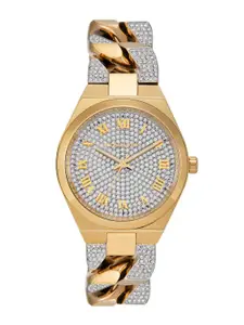 Michael Kors Women Embellished Dial & Stainless Steel Straps Analogue Watch AK_MK7487