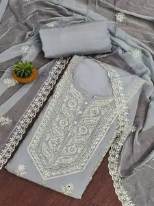 Peachmode Embroidered Organza Unstitched Dress Material