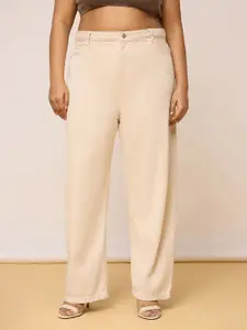 FREAKINS Plus Size Women Straight Fit High-Rise Cotton Jeans