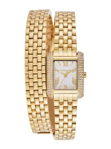 Michael Kors Women Embellished Dial & Stainless Steel Straps Analogue Watch AK_MK4833