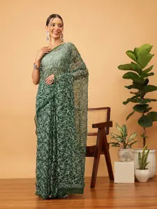 ADA Women Ethnic Motifs Embroidered Saree With Embroidered Border