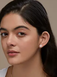 MINUTIAE Silver Plated Circular Kundan Studs