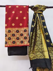 KIMISHA Floral Woven Design Zari Unstitched Dress Material