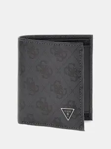 GUESS Men Printed Leather Two Fold Wallet