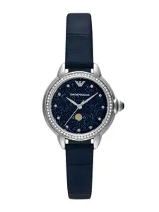 Emporio Armani Women Embellished Dial & Leather Straps Analogue Watch AK_AR11629