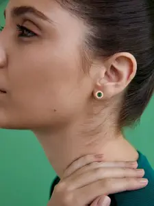 MINUTIAE Rose Gold Plated Circular Kundan Studs