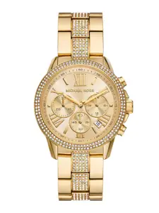 Michael Kors Women Embellished Dial & Stainless Steel Straps Analogue Watch AK_MK7504