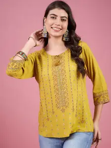 Anouk Women Floral Printed Round Neck  Top