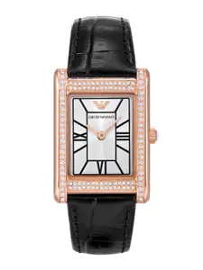 Emporio Armani Women Embellished Dial & Leather Straps Analogue Watch AK_AR11624
