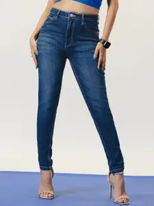 FREAKINS Women Cotton Skinny Fit High-Rise Light Fade Stretchable Jeans