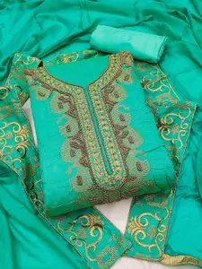 KIMISHA Paisley Embroidered Zari Unstitched Dress Material