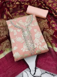 KIMISHA Zari Floral Embellished Unstitched Dress Material