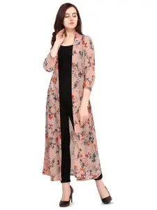Murcia Floral Printed Open Front Longline Shrug