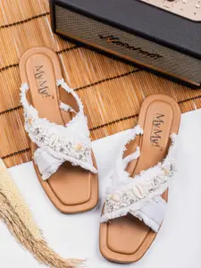 MyMy footwear Women Embellished Open Toe Flats