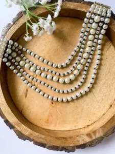 I Jewels Pearl Beaded Layered Necklace