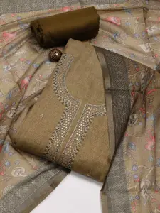 Meena Bazaar Ethnic Motifs Embroidered Sequinned Unstitched Dress Material